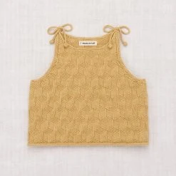 Misha & Puff Cotton & Linen Pima Cotton Block Stitch Tie Tank - Root