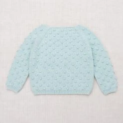 Misha & Puff Cotton & Linen Hand Knit Pima Cotton Summer Popcorn Sweater - Steel Blue