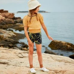 Misha & Puff Pima Cotton Cycling Shorts - Maritime Blue Wild Daisy Cotton & Linen