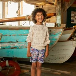 Misha & Puff Pima Cotton Windowpane Pullover - Moon