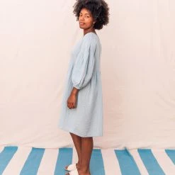 Monkind Women's Organic Cotton Bubble Dress - Sky