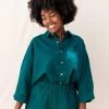 Monkind Women's Organic Cotton/Linen Shirt - Ocean SALE