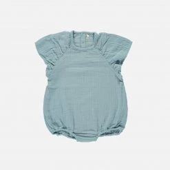 Monkind Organic Cotton Puff Romper - Sky