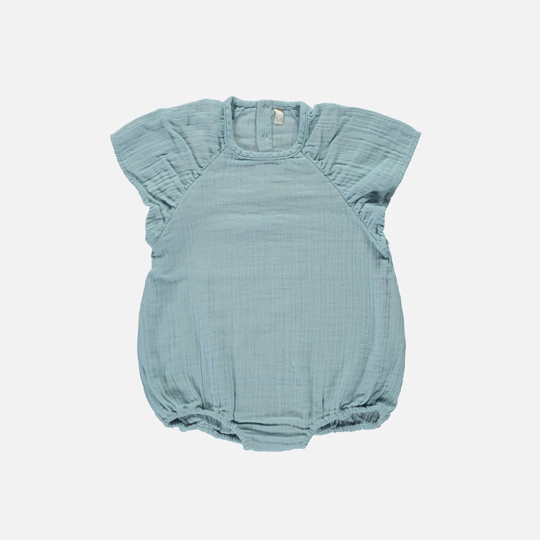 Monkind Organic Cotton Puff Romper - Sky