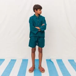 Monkind Organic Cotton/Linen Shorts - Ocean