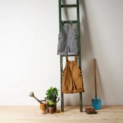 Monty & Co Cotton Porter Short Dungaree - Tan Cotton & Linen