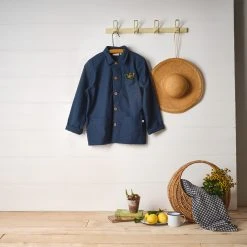 Monty & Co Cotton Foundry Jacket - Light Navy Cotton & Linen