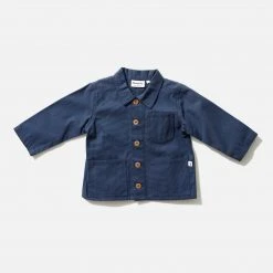 Monty & Co Cotton Foundry Jacket - Light Navy Cotton & Linen