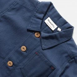Monty & Co Cotton Foundry Jacket - Light Navy Cotton & Linen