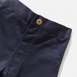 Monty & Co Cotton Utility Trouser - Light Navy Cotton & Linen