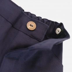 Monty & Co Cotton Utility Trouser - Light Navy Cotton & Linen