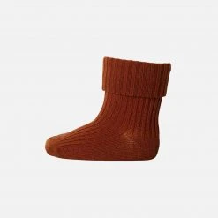 MP Wool Rib Ankle Socks - Red Sienna Baby Wool