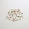 Oeuf SALE Organic Pima Cotton Play Shorts - Gardenia Check