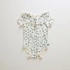 Oeuf SALE Organic Pima Cotton Ruffle Collar Onesie - Gardenia Clover