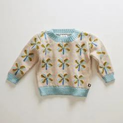 Oeuf SALE Cotton Clover Sweater - Celadon