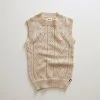 Oeuf Cotton Pointelle Heart Vest - Eggshell