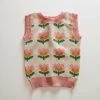 Oeuf Cotton Flower Vest - Peach SALE