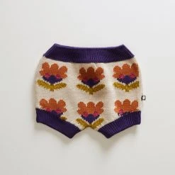 Oeuf SALE Cotton Flower Shorts - Violet