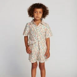 Oeuf Linen Button Down Small Flower Shirt - Multi SALE