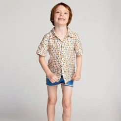 Oeuf Linen Button Down Small Flower Shirt - Multi SALE