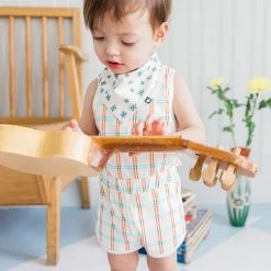 Oeuf SALE Organic Pima Cotton Play Shorts - Gardenia Check