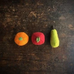 Papoose Toys Felted Wool Apple, Pear & Orange - Set Of 3