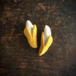 Papoose Toys Felted Wool Banana - Set Of 2