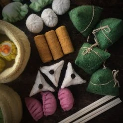 Papoose Toys Felted Wool Yum Cha Full Set - Set Of 35