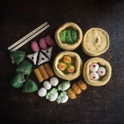 Papoose Toys Felted Wool Yum Cha Full Set - Set Of 35