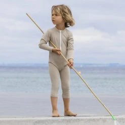 Petit Crabe Exclusive Lou UV LS Swim Bodysuit - Cappuccino Swimwear