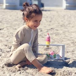 Petit Crabe Exclusive Lou UV LS Swim Bodysuit - Cappuccino Swimwear