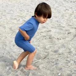 Petit Crabe Cotton & Linen Exclusive Noe UV SS Bodysuit - Nordic