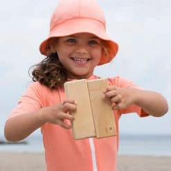 Petit Crabe Frey UV Swim Sun Hat - Coral Cotton & Linen