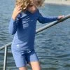 Petit Crabe Cotton & Linen Sydney UV LS Swim Shirt - Nordic