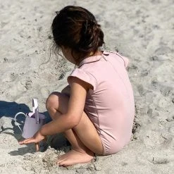 Petit Crabe Swimwear Peter Pan UV SS Collar Swimsuit - Rose Nude