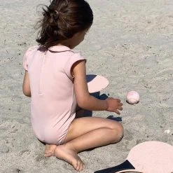 Petit Crabe Swimwear Peter Pan UV SS Collar Swimsuit - Rose Nude