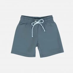 Petit Crabe Alex UV Swim Shorts - Coal Cotton & Linen
