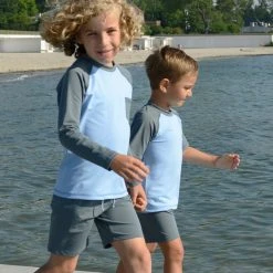 Petit Crabe Alex UV Swim Shorts - Coal Cotton & Linen