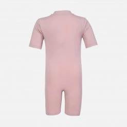 Petit Crabe Cotton & Linen Exclusive Noe UV SS Bodysuit - Rose Nude