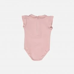 Petit Crabe Swimwear Peter Pan UV SS Collar Swimsuit - Rose Nude