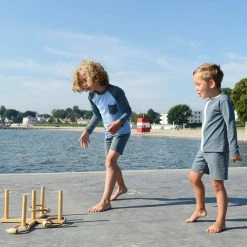 Petit Crabe Alex UV Swim Shorts - Coal Cotton & Linen