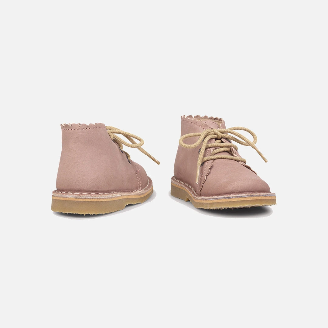 Petit Nord Scallop Desert Boots - Old Rose