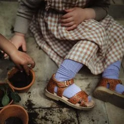 Petit Nord Crossover Scallop Windmill Sandals - Cognac