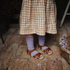 Petit Nord Crossover Scallop Windmill Sandals - Cognac