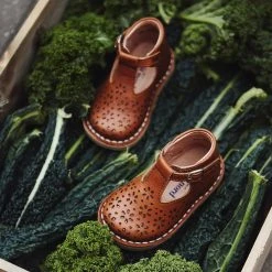 Petit Nord T-Bar Windmill Shoes - Cognac