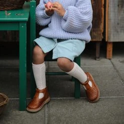 Petit Nord T-Bar Windmill Shoes - Cognac