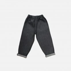 P Denim Cotton & Linen Cotton Denim Jeans - Black