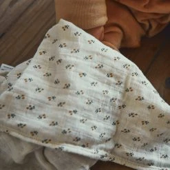 Poudre Organic Cotton & Linen Organic Cotton Pavot Muslin/Small Scarf - Motifs Hors-Saison Indian Tan