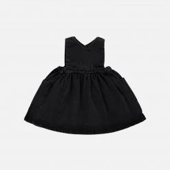 Poudre Organic Cotton & Linen Organic Cotton Denim Mangue Dress - Noir