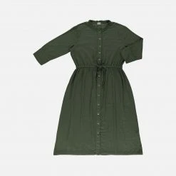 Poudre Organic Women's Organic Cotton Girofle Dress - Forest Green